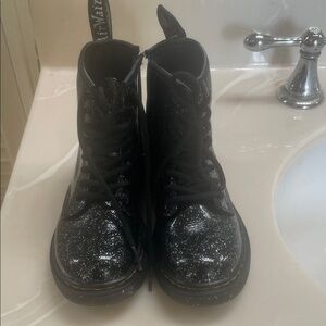 Dr. Martens Black Glitter Combat Boots